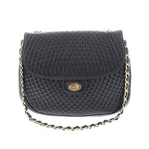 Vintage Bally Black Quilted Leather Chain Bag